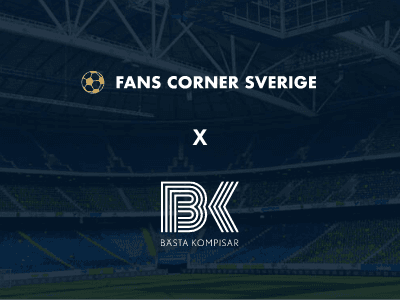 Bästa Kompisar bakom FC Sveriges logotyp och webb.